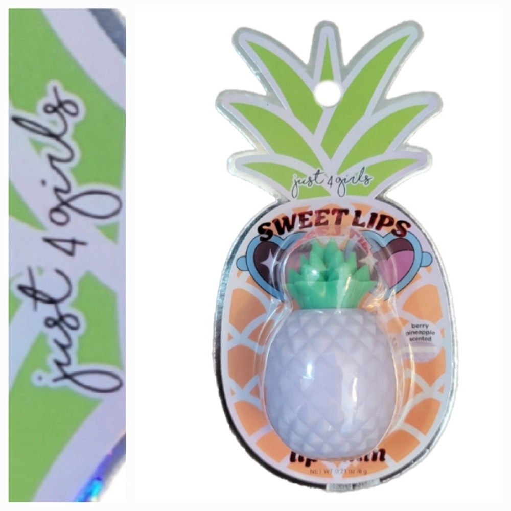 🛍️5️⃣ /💲2️⃣5️⃣🛍️ JUST 4 GIRLS - Sweet Lips Pineapple Shaped Lip Balm